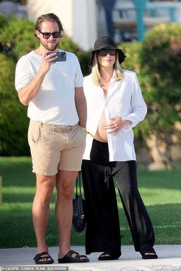 Margot Robbie Shows Off Baby Bump in Sardinia During Babymoon with Tom Ackerley