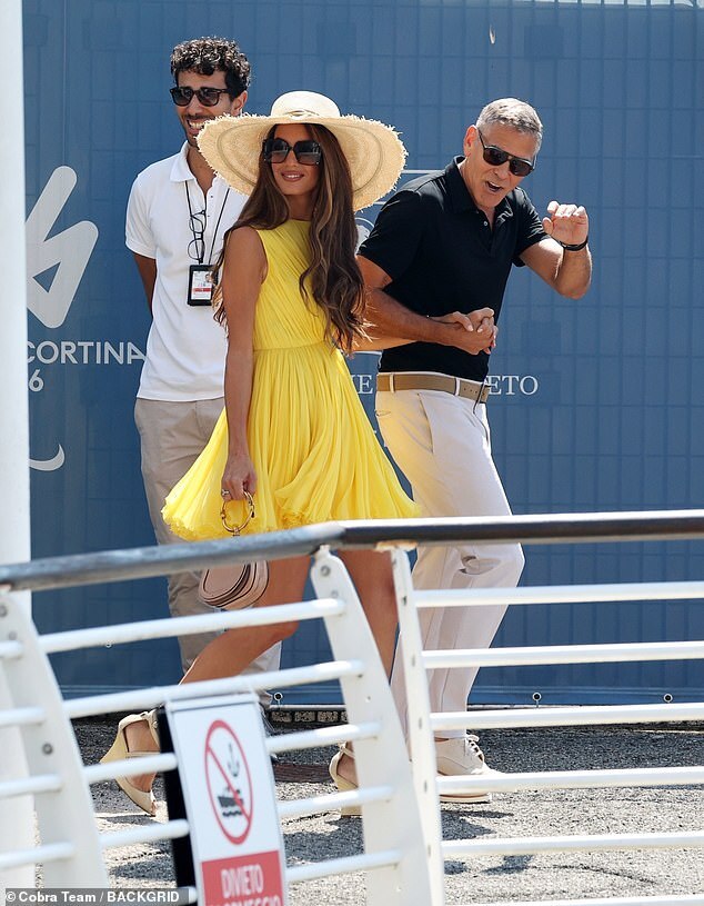 Amal Clooney Dazzles in Yellow Mini Dress as George Clooney Prepares for Film Festival Premiere