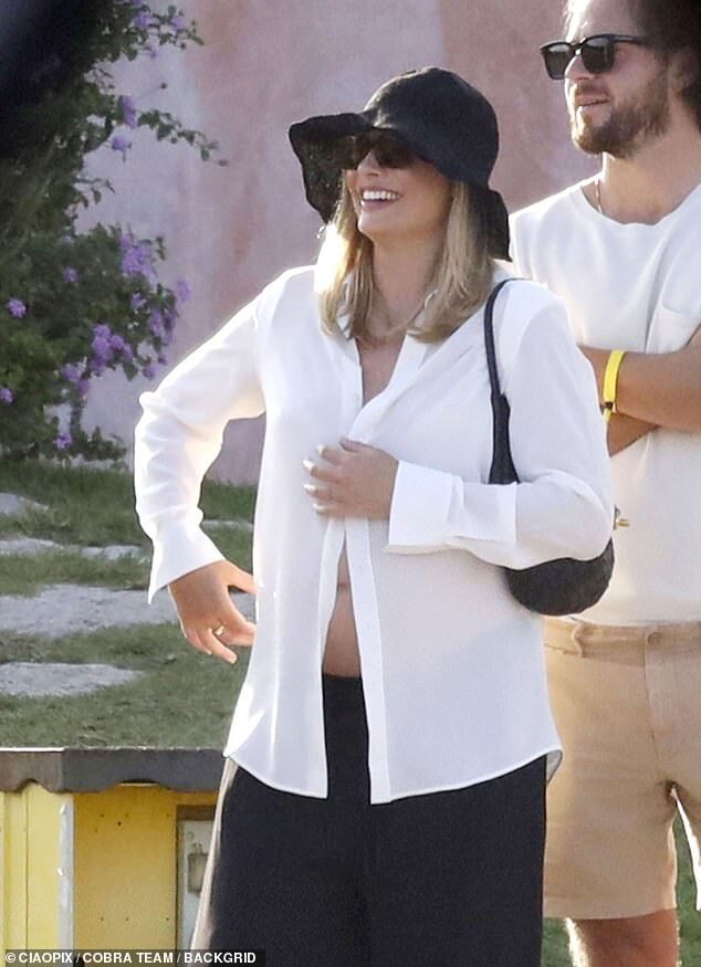 Margot Robbie Shows Off Baby Bump in Sardinia During Babymoon with Tom Ackerley