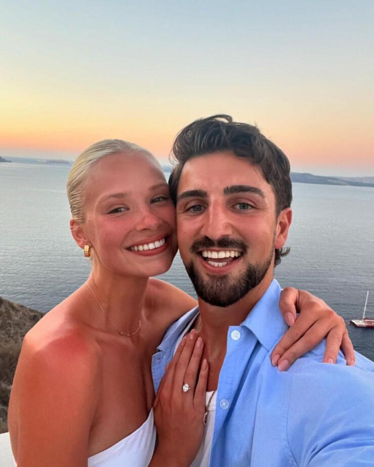 Josh Daicos Engaged to Longtime Partner Annalise Dalins Amid Beautiful Sunset in Greece