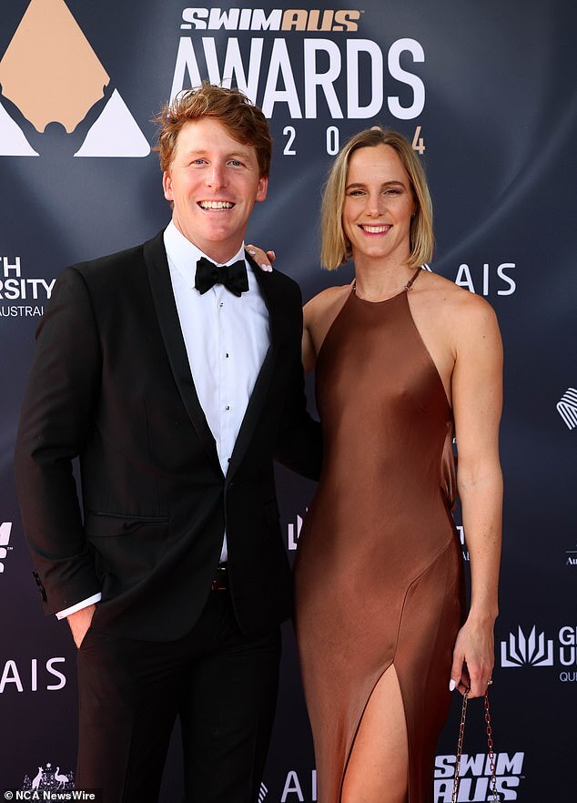 Bronte Campbell Dazzles with Fiancé Benfield Lainchbury at Swimming Australia Awards Celebration