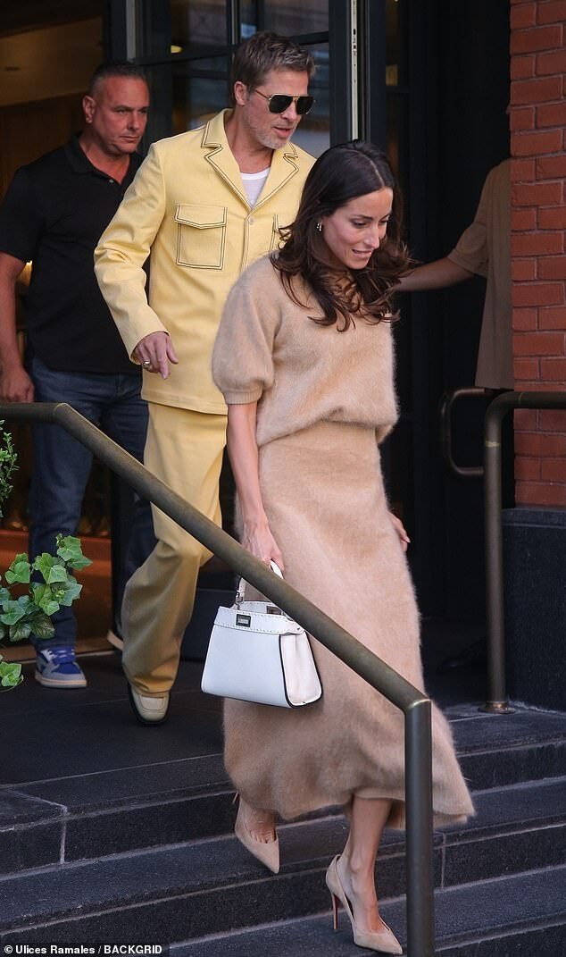 Brad Pitt Stuns in Vintage Suit During Romantic Stroll with Ines de Ramon in NYC