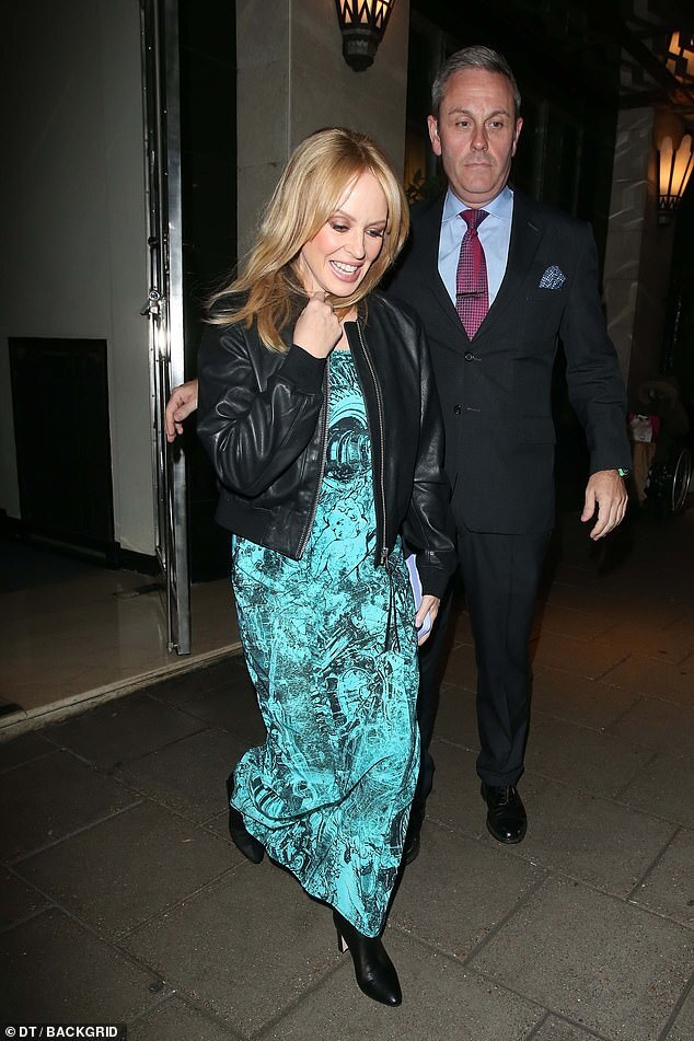 Kylie Minogue Shines in Turquoise Dress During London Party Ahead of New Album Launch