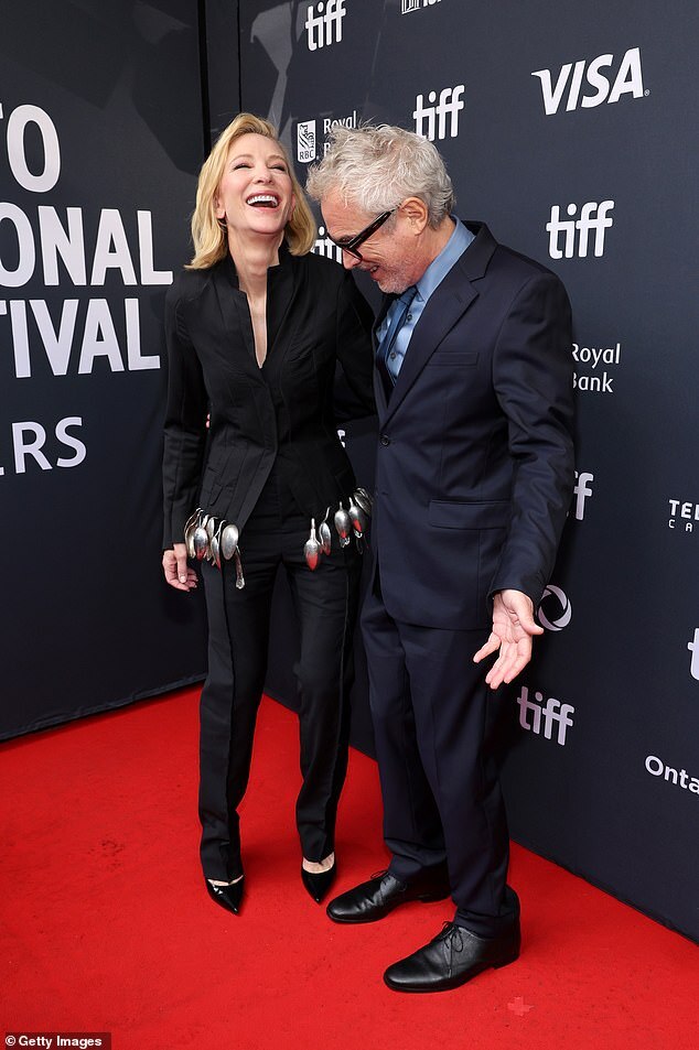 Cate Blanchett Dazzles in Spoon-Adorned Blazer at TIFF, Showcasing Sustainable Fashion Commitment