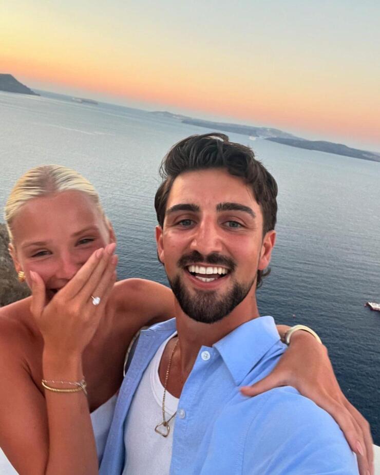 Josh Daicos Engaged to Longtime Partner Annalise Dalins Amid Beautiful Sunset in Greece