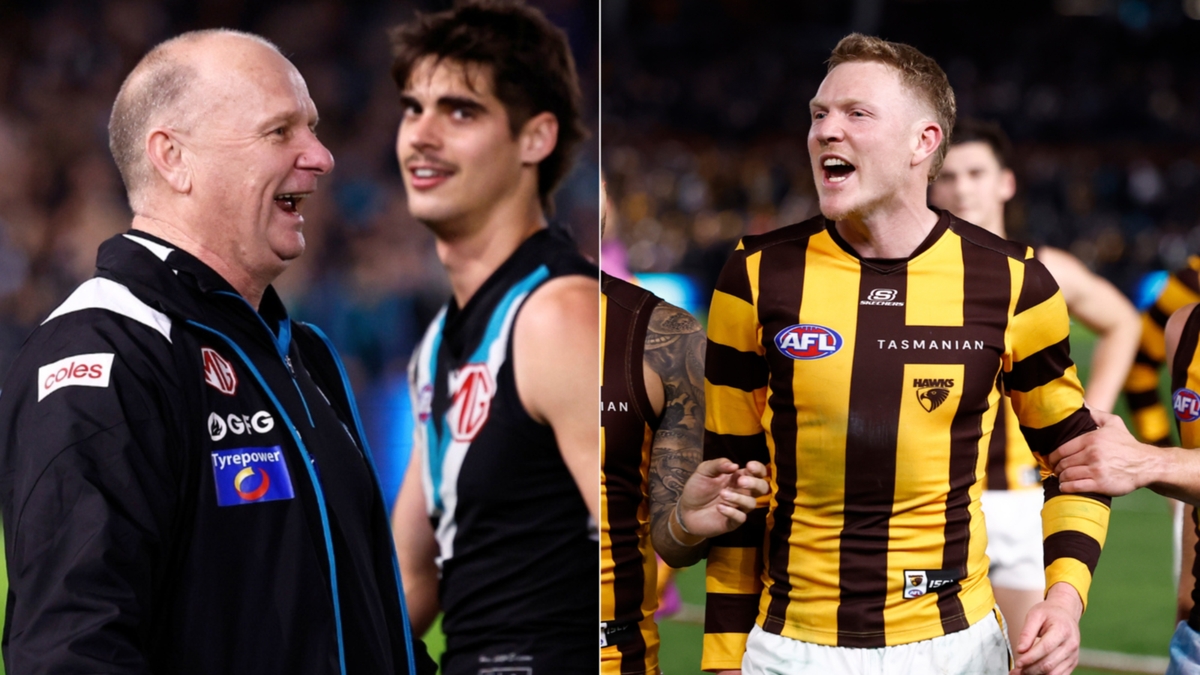 Tension between Port Adelaide head coach Ken Hinkley and Hawthorn players escalated...