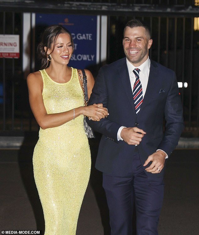 Glamorous Night for Sydney Roosters: Players Shine in Navy Suits, Wives Dazzle in Stunning Gowns