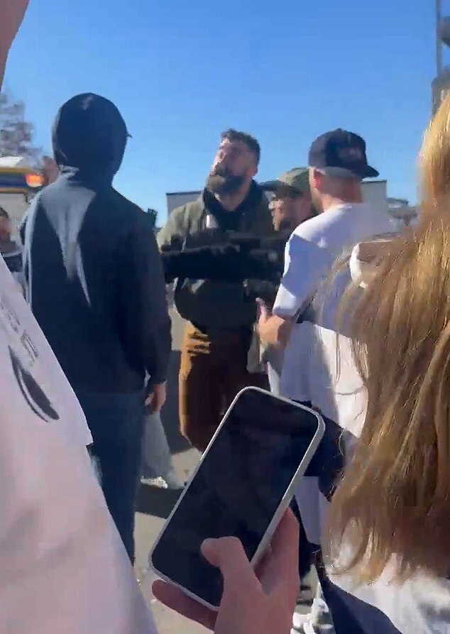 Jason Kelce Angrily Destroys Fan's Phone After Insulting Joke About Brother Travis and Taylor Swift