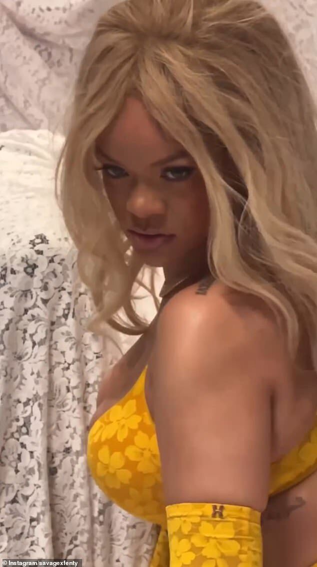 Rihanna Sizzles in Yellow Lace Lingerie for Savage X Fenty Instagram Shoot