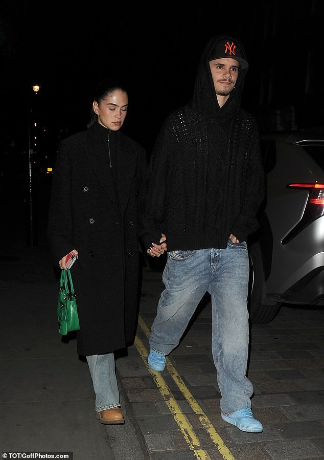 Romeo Beckham and Kim Turnbull go Instagram official with hand in hand arrival at Chiltern Firehouse