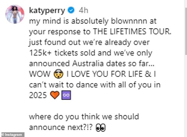 Katy Perry Announces Exclusive ITV Concert Ahead of Highly Anticipated 2025 Australian Tour