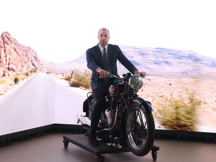 Prince William Explores Ulster University, Shares Humor on Stationary Motorcycle