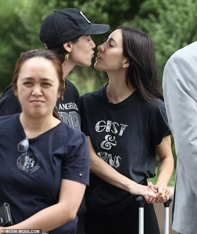 Jess Origliasso and Fiancée Alex Smith Share Sweet Kiss Upon Arrival at Sydney Airport