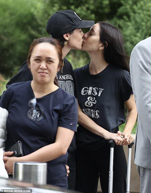 Jess Origliasso and Fiancée Alex Smith Share Sweet Kiss Upon Arrival at Sydney Airport