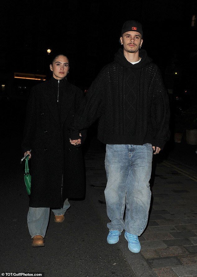 Romeo Beckham and Kim Turnbull go Instagram official with hand in hand arrival at Chiltern Firehouse