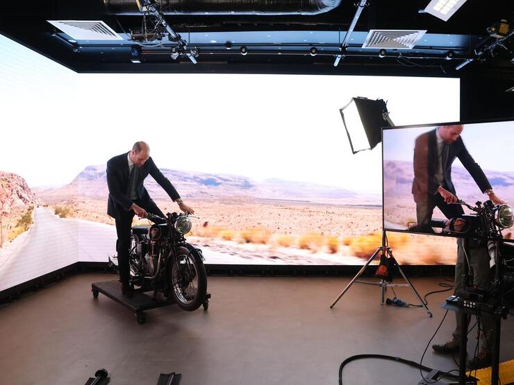 Prince William Explores Ulster University, Shares Humor on Stationary Motorcycle