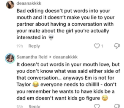 Taylor's Sister Hints Em and Taylor's Relationship Won't Last on Love Island Australia