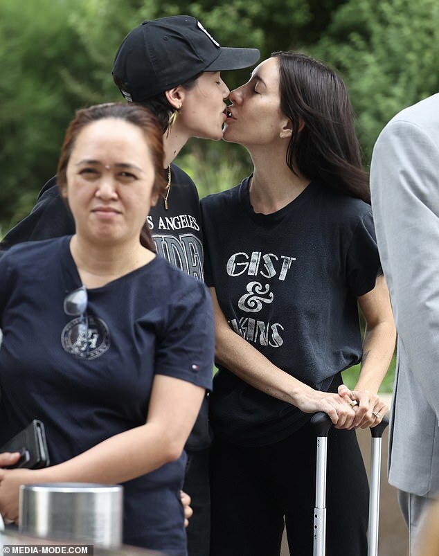 Jess Origliasso and Fiancée Alex Smith Share Sweet Kiss Upon Arrival at Sydney Airport