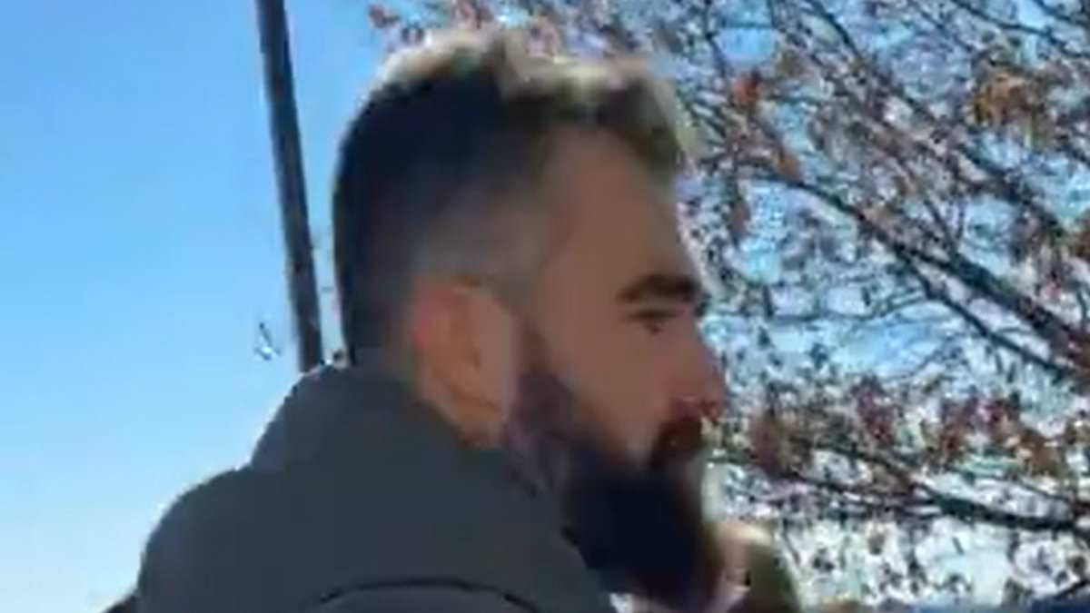 Jason Kelce Angrily Destroys Fan's Phone After Insulting Joke About Brother Travis and Taylor Swift